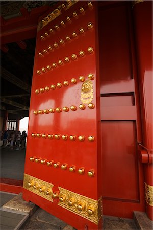 door old opened not people - Door, Gate of Supreme Harmony, The Forbidden City, Beijing, China Stock Photo - Rights-Managed, Code: 700-02385916