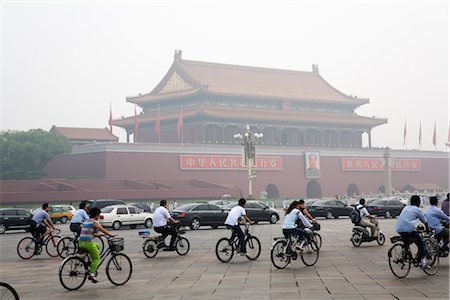 people government - People on Bicycles, Forbidden City, Beijing, China Stock Photo - Rights-Managed, Code: 700-02385925