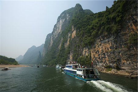 Cruising on the Li River From Guilin to Yangshuo, Guilin, Guangxi Autonomous Region, China Fotografie stock - Rights-Managed, Codice: 700-02386238