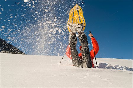 Man Snowshoeing, Salzburger Land, Austria Foto de stock - Con derechos protegidos, Código: 700-02428635