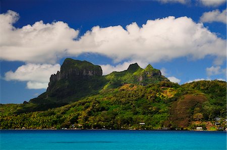 Bora Bora and Lagoon, Society Islands, French Polynesia, South Pacific Stock Photo - Rights-Managed, Code: 700-02429239