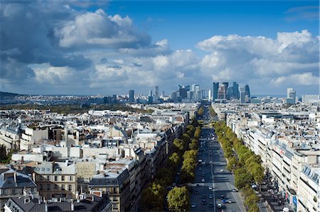 france city road and building pic - La Defense and La Grande Arch, Paris, France Stock Photo - Rights-Managed, Code: 700-02463549