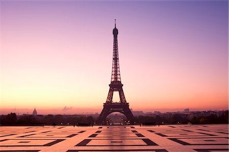 daybreak sunset paris - Eiffel Tower at Dawn, Paris, France Stock Photo - Rights-Managed, Code: 700-02463553