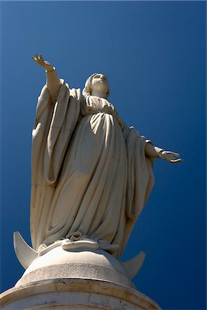 Statue de la Vierge, Cerro San Cristobal, Santiago, Chili Photographie de stock - Rights-Managed, Code: 700-02594255