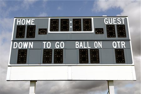 Tableau d'affichage du football Photographie de stock - Rights-Managed, Code: 700-02593631