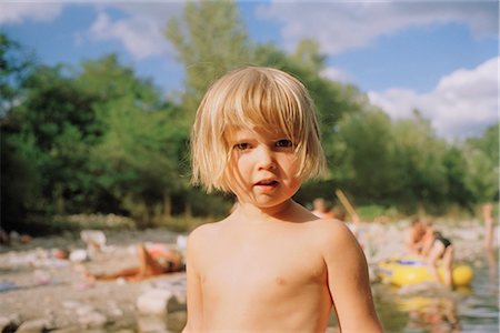 Little Girl at Ardeche River in the Summer, France Stock Photo - Rights-Managed, Code: 700-02593847