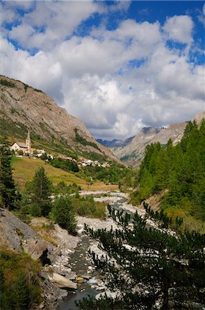 St Paul sur Ubaye, Vallee de l'Ubaye, Alpes-de-Haute-Provence, France Stock Photo - Rights-Managed, Code: 700-02593947