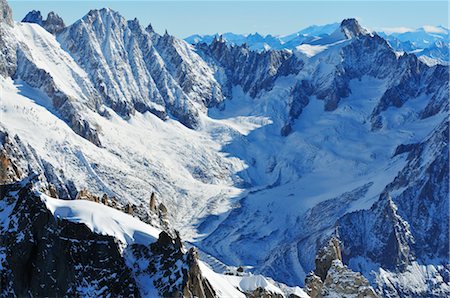 Glacier du Geant and Vallee Blanche from Aiguille du Midi, Chamonix, France Stock Photo - Rights-Managed, Code: 700-02593974