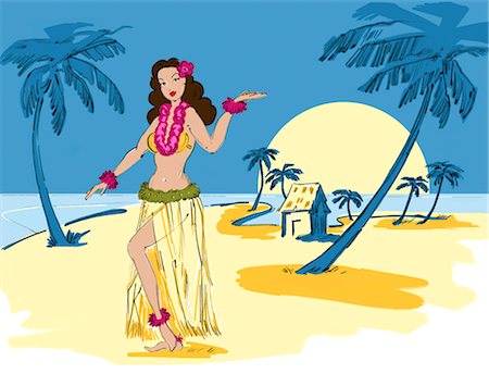 simsearch:700-01235110,k - Hula Dancer Stock Photo - Rights-Managed, Code: 700-02637131