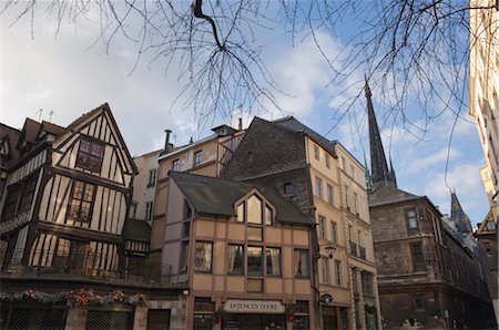 famous french structures - Half-Timber Houses in Rouen, Normandy, France Stock Photo - Rights-Managed, Code: 700-02637292