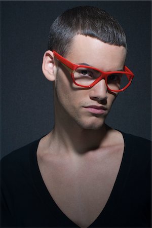 fashion model (male) - Portrait of Man Wearing Glasses Stock Photo - Rights-Managed, Code: 700-02637542