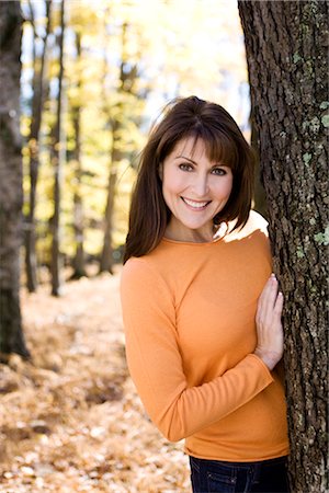 simsearch:700-03290243,k - Portrait of Woman in Forest in Autumn Stock Photo - Rights-Managed, Code: 700-02637845