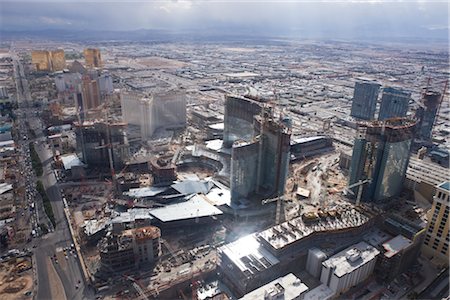 entertainment district - Aerial View of Construction of CityCenter Las Vegas, Las Vegas, Nevada, USA Stock Photo - Rights-Managed, Code: 700-02633808