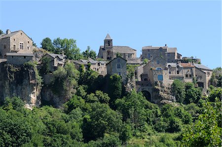 elevated sky - A Stone Village, Cevennes, France Stock Photo - Rights-Managed, Code: 700-02659575