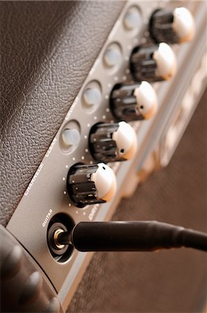plugged in - Close-Up of Guitar Amp Stock Photo - Rights-Managed, Code: 700-02659573