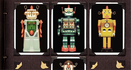 scrapbook - Pictures of Robots in Photo Album Stock Photo - Rights-Managed, Code: 700-02659683