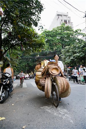 Basket Vendor in Street, Old Quarter, Hanoi, Vietnam Stock Photo - Rights-Managed, Code: 700-02669404