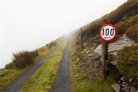 Speed Limit Sign on Misty Road, Dursey Island, County Cork, Ireland Stock Photo - Rights-Managed, Code: 700-02669450