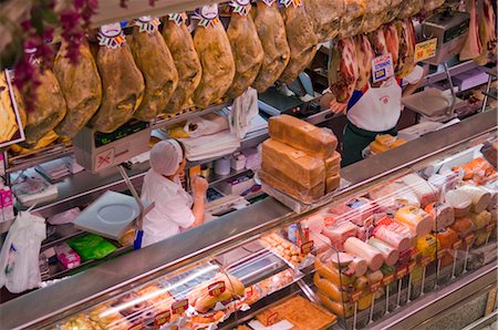 pictures of a woman with hanging hams - Museo de Jamon, Madrid, Spain Stock Photo - Rights-Managed, Code: 700-02669858