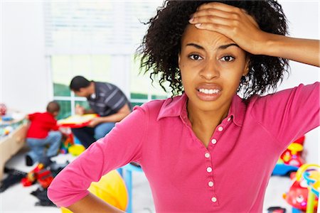 family mess - Mother with Family in Play Room Stock Photo - Rights-Managed, Code: 700-02670114