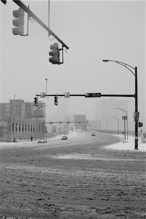 Slush-Covered Intersection, Cleveland, Ohio, USA Foto de stock - Con derechos protegidos, Código: 700-02670183