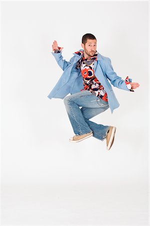 denim style - Man Jumping Stock Photo - Rights-Managed, Code: 700-02670646