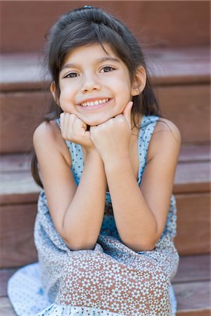 Portrait of Girl on Steps Stock Photo - Rights-Managed, Code: 700-02670801