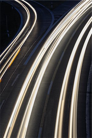 Lumières des stries sur A3, Bavière, Allemagne Photographie de stock - Rights-Managed, Code: 700-02671148