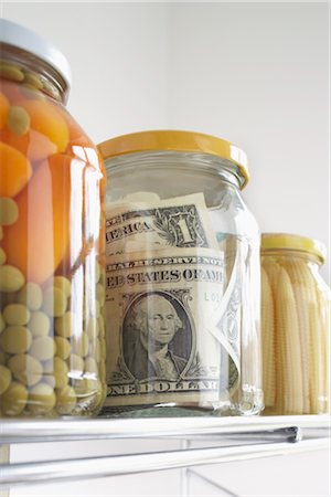 Jars Full of Food and Money Stock Photo - Rights-Managed, Code: 700-02671319