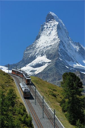 Matterhorn, Gornergrat Bahn, Zermatt, Visp, Valais, Switzerland Stock Photo - Rights-Managed, Code: 700-02686084