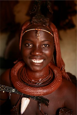 Portrait of Himba Woman, Opuwo, Namibia Foto de stock - Con derechos protegidos, Código: 700-02694002