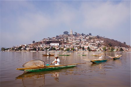 Butterfly Fishermen, Patzcuaro, Janitzio Island, Lake Patzcuaro, Michoacan, Mexico Foto de stock - Con derechos protegidos, Código: 700-02694242