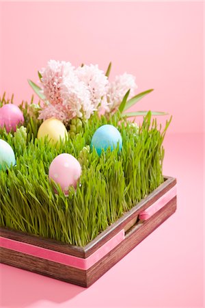 ribbons flower - Easter Eggs and Hyacinths Stock Photo - Rights-Managed, Code: 700-02694514