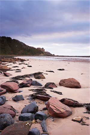 Sandy Beach of Culzean Bay With Culzean Castle in the Background in Winter, Ayrshire, Firth of Clyde, Scotland Stock Photo - Rights-Managed, Code: 700-02700649