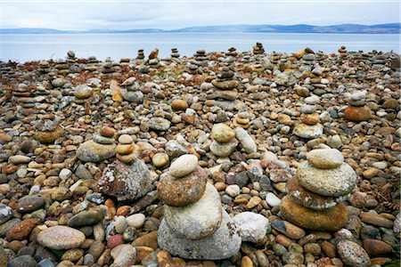 stable - Cairns at Drumadoon Point, Sea and Mountain in the Background, Isle of Arran, North Ayrshire, Firth of Clyde, Scotland Stock Photo - Rights-Managed, Code: 700-02700659