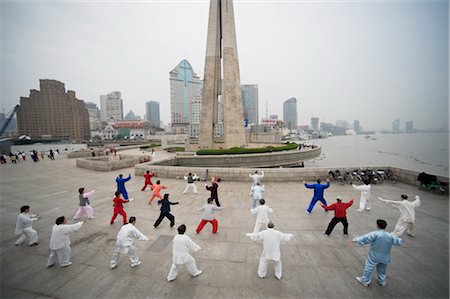 Group of People Doing Tai Chi Outdoors, Shanghai, China Stock Photo - Rights-Managed, Code: 700-02700764