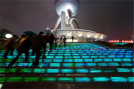 shanghai oriental pearl tower - Oriental Pearl Tower at Night, Shanghai, China Stock Photo - Rights-Managed, Code: 700-02700826