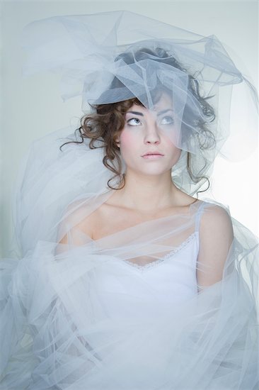 Portrait of Woman Covered in Crinoline Stock Photo - Premium Rights-Managed, Artist: Apolonia, Image code: 700-02701014