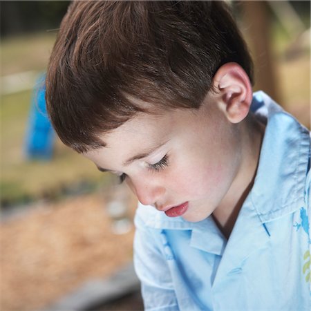 Close-up of Little Boy With Eyes Closed Stock Photo - Rights-Managed, Code: 700-02702545