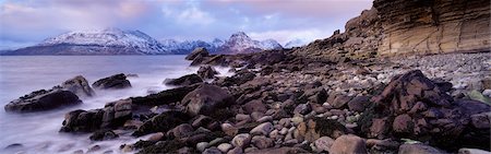 seascapes mountain view - View of the Cuillin Mountains From Elgol, Highlands, Isle of Skye, Scotland Stock Photo - Rights-Managed, Code: 700-02723154