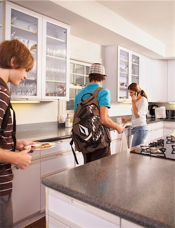 family home meal not christmas - Family Getting Ready in the Morning Stock Photo - Rights-Managed, Code: 700-02738789