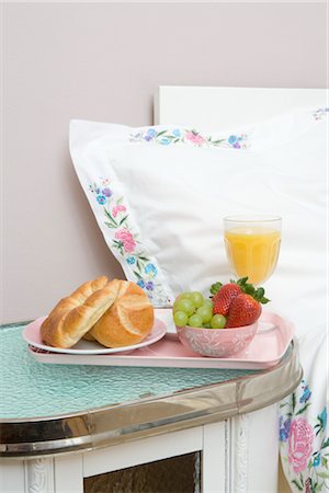 strawberry juice - Breakfast on Tray in Bedroom Stock Photo - Rights-Managed, Code: 700-02756566