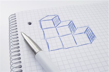 square blocks - Doodles in Notebook Stock Photo - Rights-Managed, Code: 700-02756759