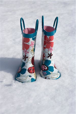 Rubber Boots in Snow Stock Photo - Rights-Managed, Code: 700-02757177