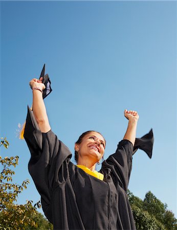 Mature Female Graduate Celebrating Stock Photo - Rights-Managed, Code: 700-02757218