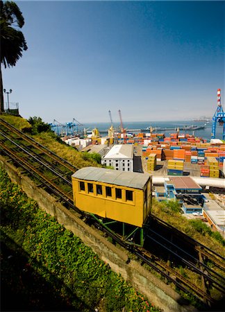 rail transport - Funiculaire, Valparaiso, Chili Photographie de stock - Rights-Managed, Code: 700-02757227