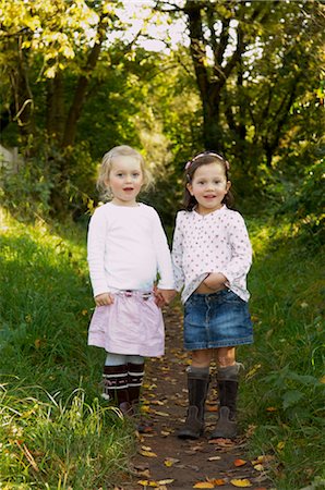 denim skirt - Girls on Path Stock Photo - Rights-Managed, Code: 700-02786767