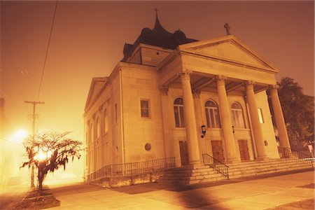 Exterior of Building in Savannah at Night, Georgia, USA Stock Photo - Rights-Managed, Code: 700-02786860