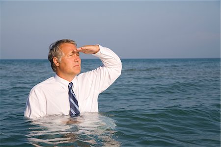 Businessman in the Ocean Stock Photo - Rights-Managed, Code: 700-02797989