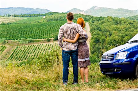 Back View of Couple Looking at Vineyard in Chianti, Tuscany, Italy Stock Photo - Rights-Managed, Code: 700-02828624